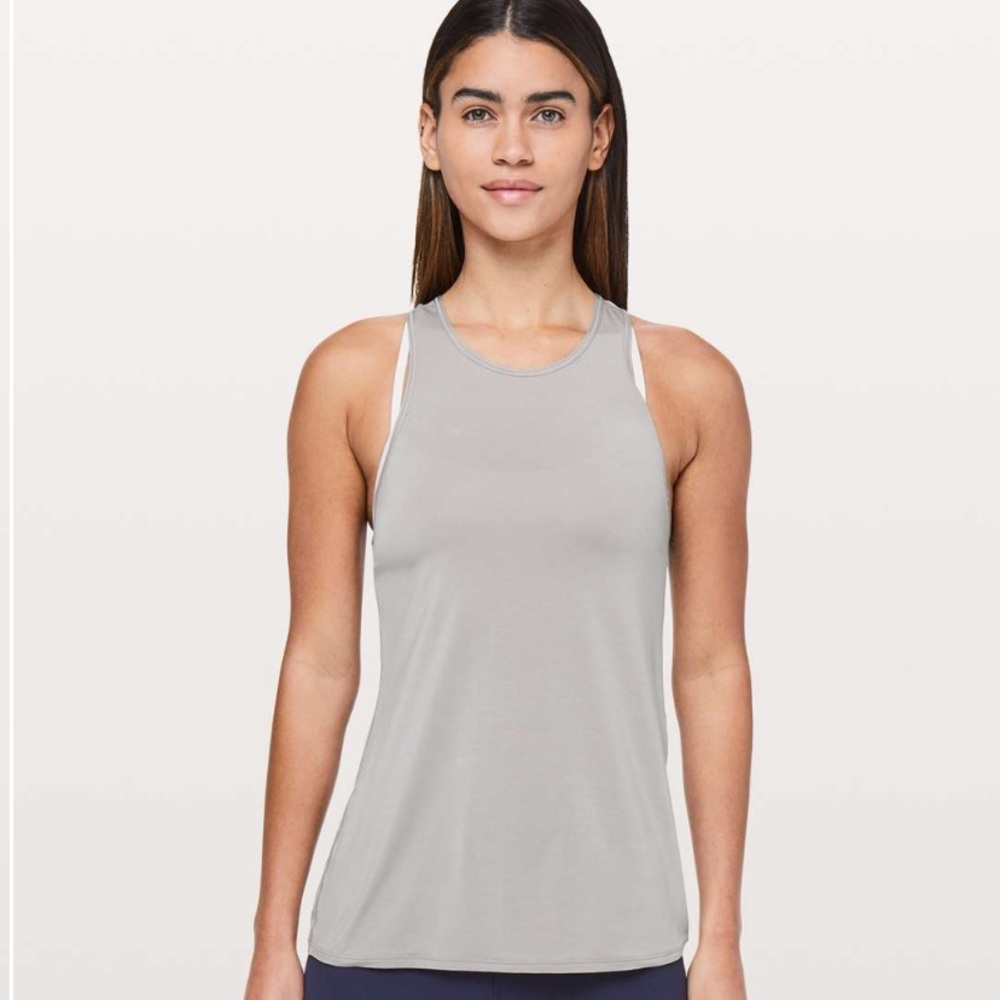 Lululemon timeless twist tank in dark chrome